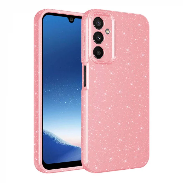 Samsung A15 Kılıf Kamera Korumalı Simli Lüks Koton Kapak