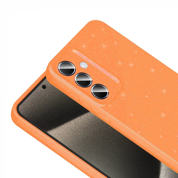 Samsung A15 Kılıf Kamera Korumalı Simli Lüks Koton Kapak