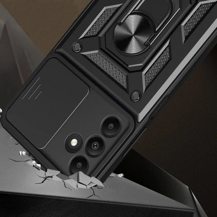 Samsung A15 Kılıf Magnetik Standlı Kamera Korumalı Sürgülü Vega Kapak