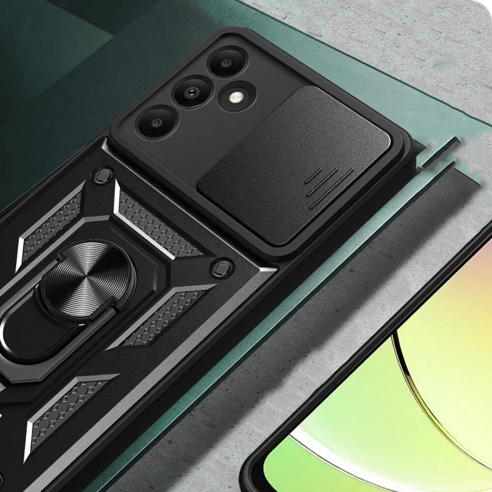 Samsung A15 Kılıf Magnetik Standlı Kamera Korumalı Sürgülü Vega Kapak