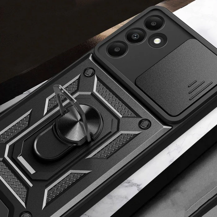 Samsung A15 Kılıf Magnetik Standlı Kamera Korumalı Sürgülü Vega Kapak