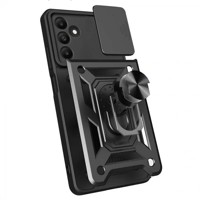 Samsung A15 Kılıf Magnetik Standlı Kamera Korumalı Sürgülü Vega Kapak