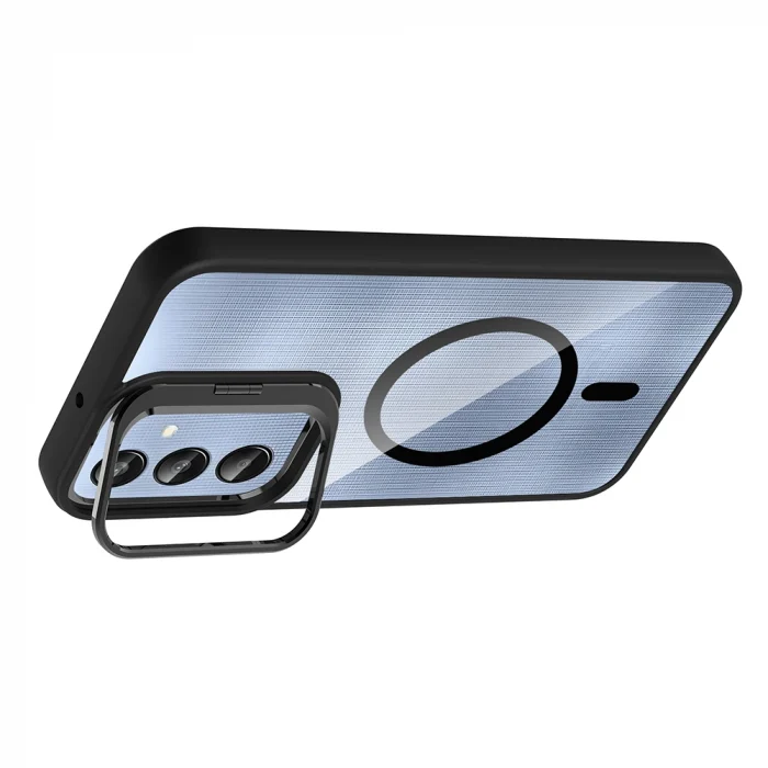 Samsung A16 Kılıf Standlı ve Kamera Lens Hediyeli M-Safe Şarj Özellikli Etro Kapak