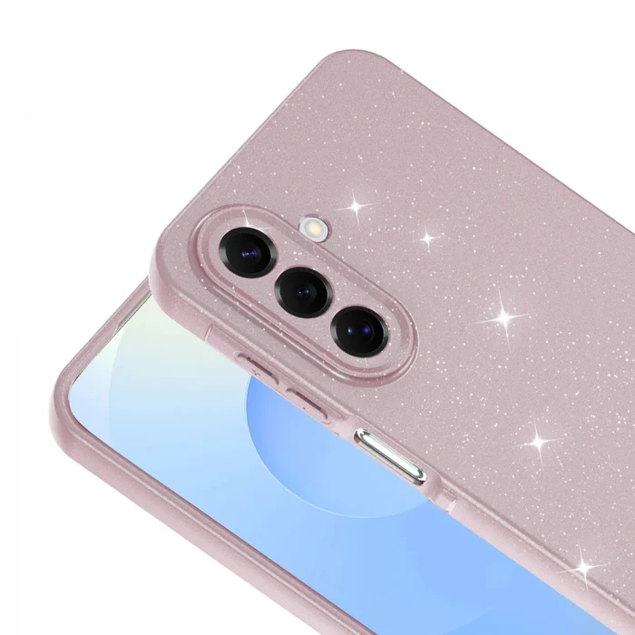 Samsung A17 Kılıf Kamera Korumalı Simli Lüks Koton Kapak