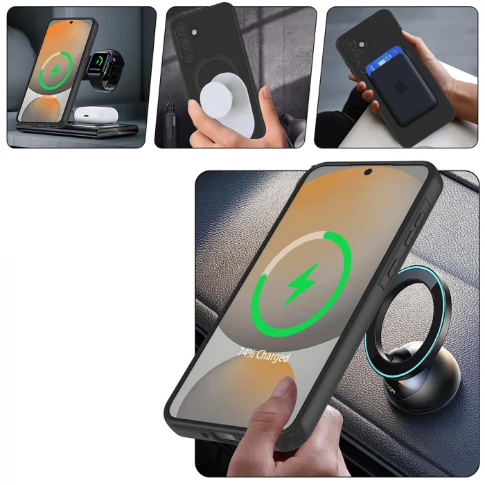 Samsung A17 Kılıf M-safe Şarj Özellikli Standlı Samara Kapak