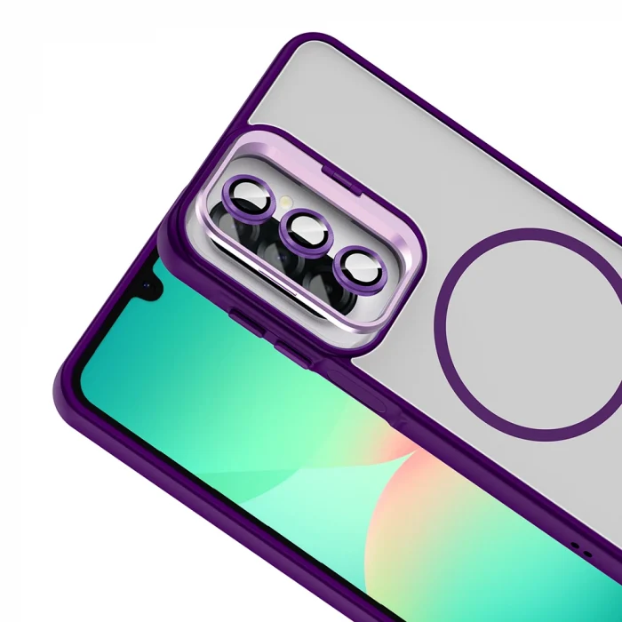 Samsung A17 Kılıf Standlı ve Kamera Lens Hediyeli Etro Kapak