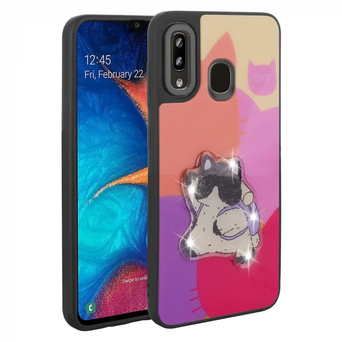 Samsung A20 Kılıf Parlayan Kabartmalı İkonik Figürlü Amas Silikon Kapak