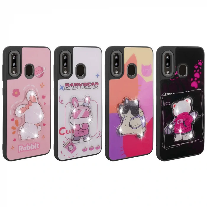 Samsung A20 Kılıf Parlayan Kabartmalı İkonik Figürlü Amas Silikon Kapak