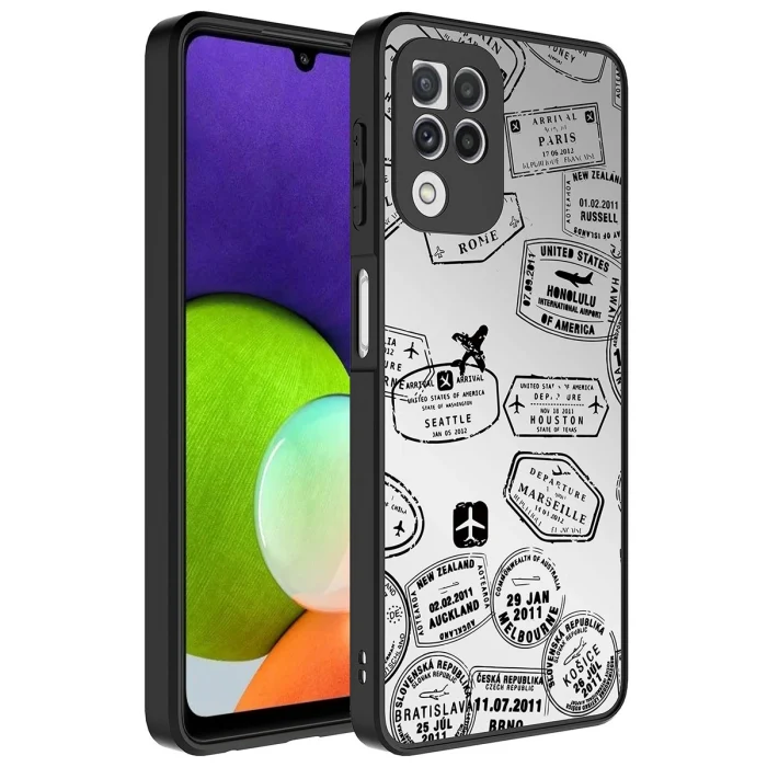 A22 4G Kılıf Aynalı Desenli Kamera Korumalı Parlak Mirror Kapak