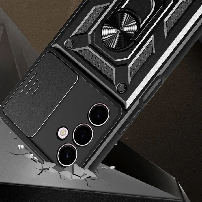 Samsung A24 Kılıf Magnetik Standlı Kamera Korumalı Sürgülü Vega Kapak