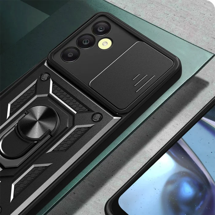Samsung A25 Kılıf Magnetik Standlı Kamera Korumalı Sürgülü Vega Kapak