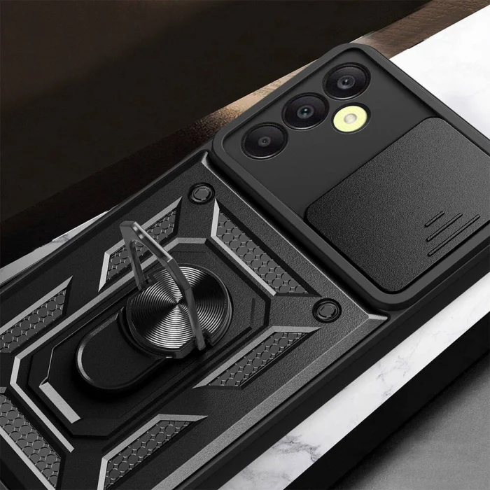 Samsung A25 Kılıf Magnetik Standlı Kamera Korumalı Sürgülü Vega Kapak
