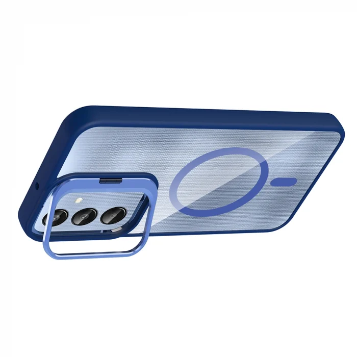 Samsung A25 Kılıf Standlı ve Kamera Lens Hediyeli M-Safe Şarj Özellikli Etro Kapak