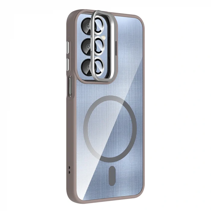 Samsung A25 Kılıf Standlı ve Kamera Lens Hediyeli M-Safe Şarj Özellikli Etro Kapak