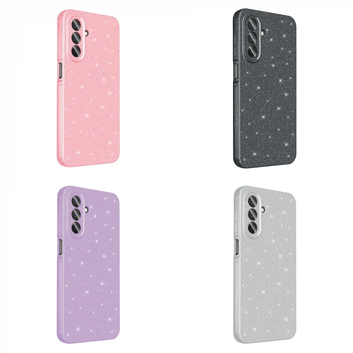 Samsung A26 Kılıf Kamera Korumalı Simli Lüks Koton Kapak