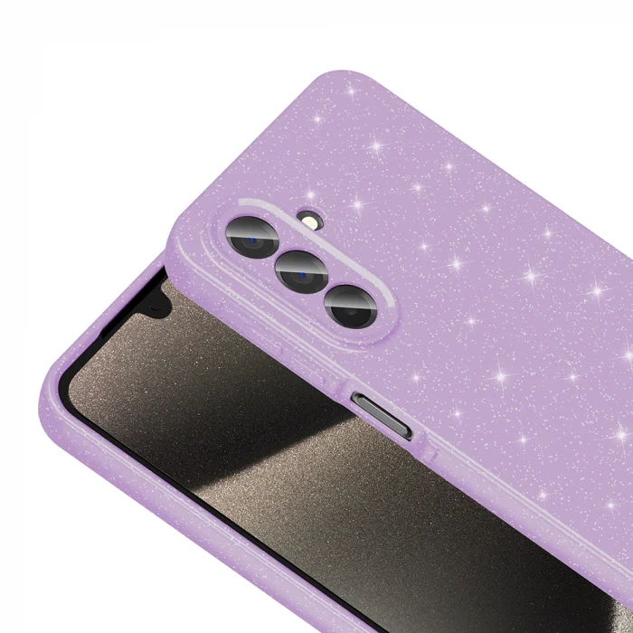 Samsung A26 Kılıf Kamera Korumalı Simli Lüks Koton Kapak