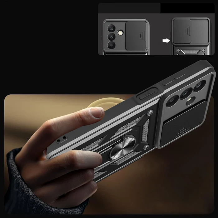 Samsung A26 Kılıf Magnetik Standlı Kamera Korumalı Sürgülü Vega Kapak