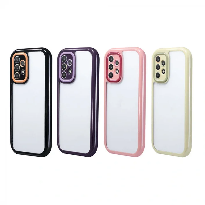 Samsung A32 4G Kılıf Kamera Korumalı Renkli Kenar ve Çerçeve Tasarımlı Vitamin Kapak