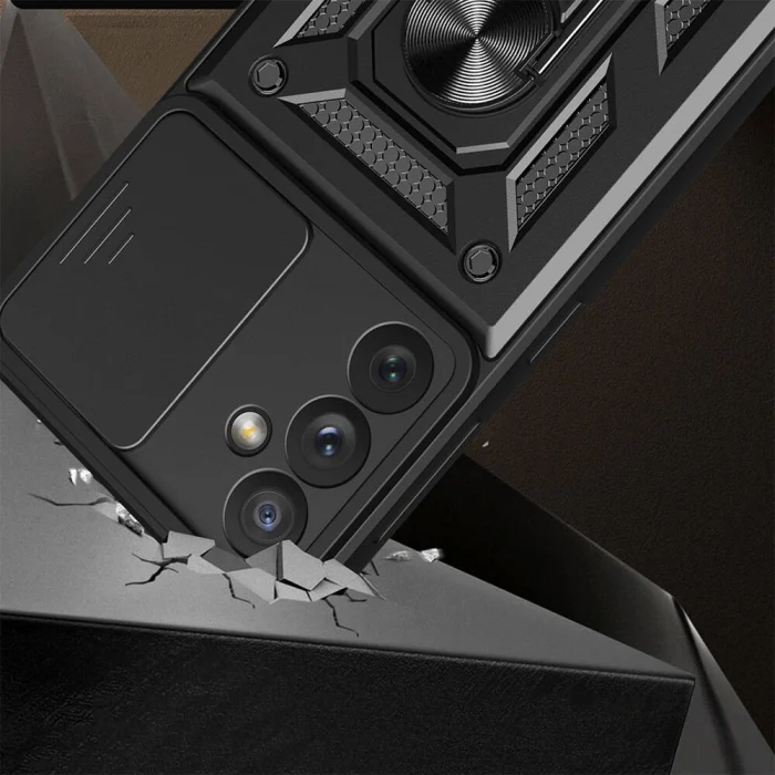 Samsung A34 Kılıf Magnetik Standlı Kamera Korumalı Sürgülü Vega Kapak