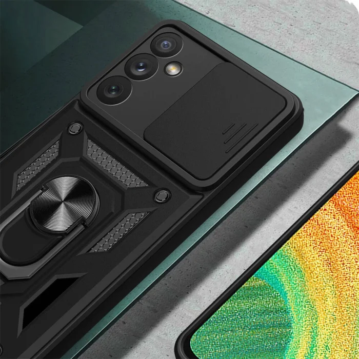 Samsung A34 Kılıf Magnetik Standlı Kamera Korumalı Sürgülü Vega Kapak