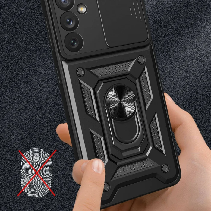 Samsung A34 Kılıf Magnetik Standlı Kamera Korumalı Sürgülü Vega Kapak