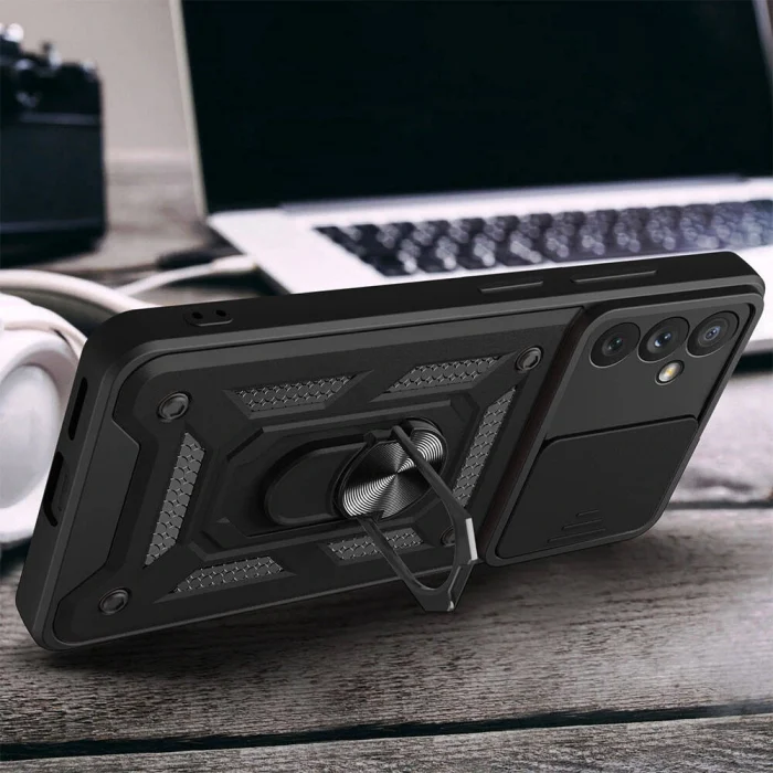 Samsung A34 Kılıf Magnetik Standlı Kamera Korumalı Sürgülü Vega Kapak