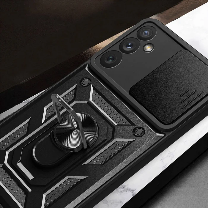Samsung A34 Kılıf Magnetik Standlı Kamera Korumalı Sürgülü Vega Kapak