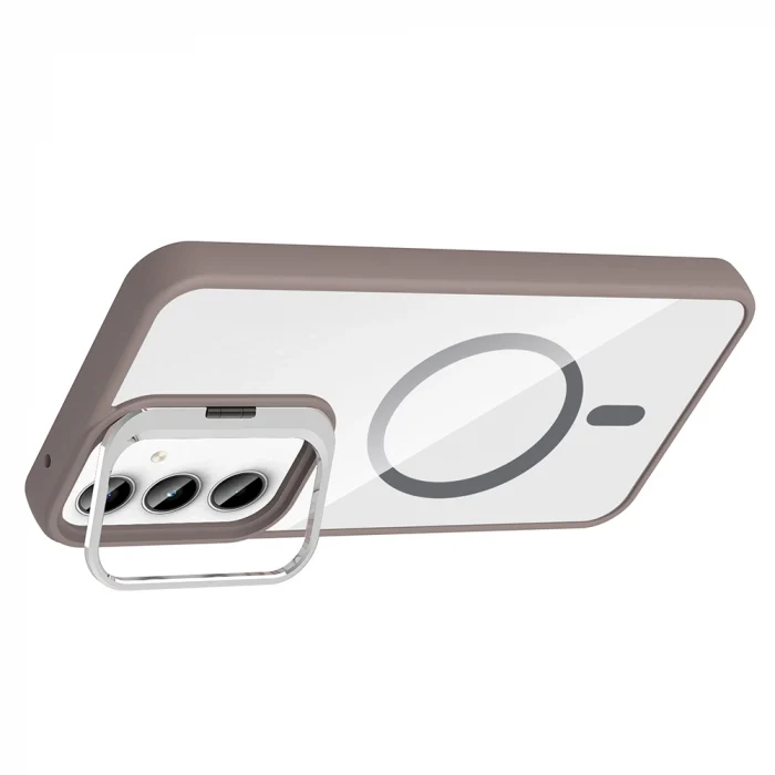 Samsung A35 Kılıf Standlı ve Kamera Lens Hediyeli M-Safe Şarj Özellikli Etro Kapak