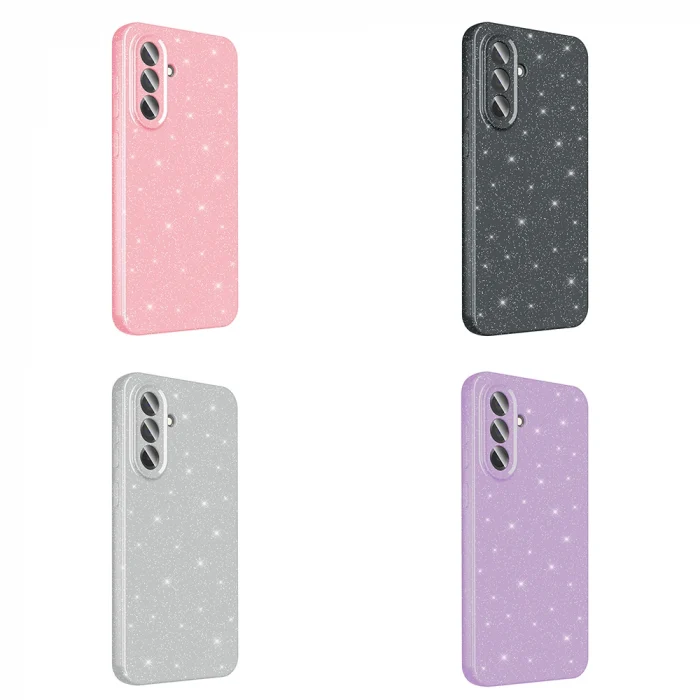 Samsung A36 Kılıf Kamera Korumalı Simli Lüks Koton Kapak