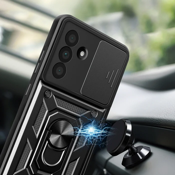 Samsung A36 Kılıf Magnetik Standlı Kamera Korumalı Sürgülü Vega Kapak