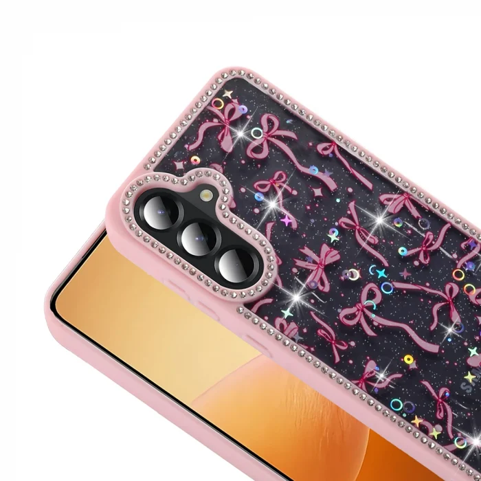 Samsung A36 Kılıf Taşlı ve Simli Tasarım Azra Kapak