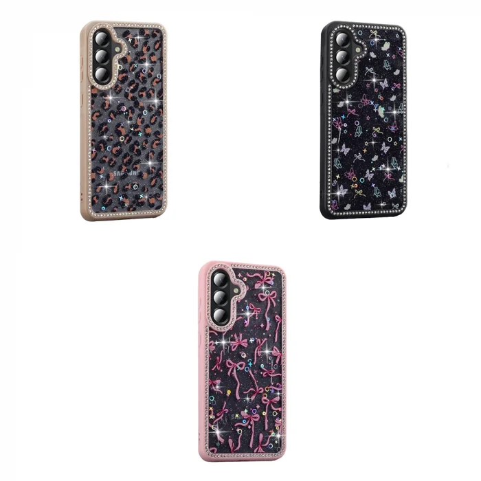 Samsung A36 Kılıf Taşlı ve Simli Tasarım Azra Kapak