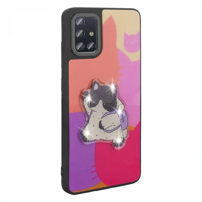 Samsung A51 Kılıf Parlayan Kabartmalı İkonik Figürlü Amas Silikon Kapak