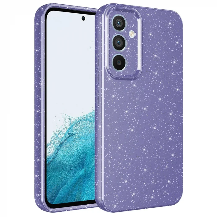 Samsung A54 Kılıf Kamera Korumalı Simli Lüks Koton Kapak