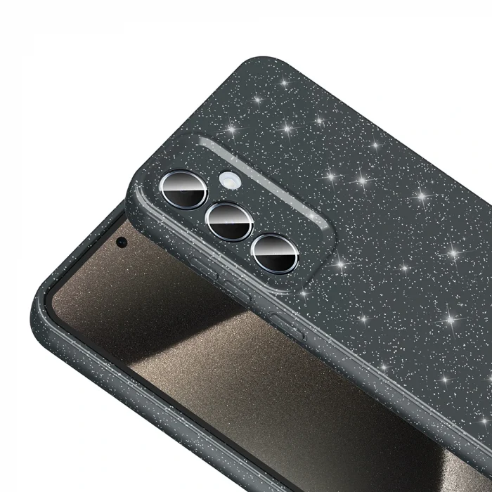 Samsung A55 Kılıf Kamera Korumalı Simli Lüks Koton Kapak