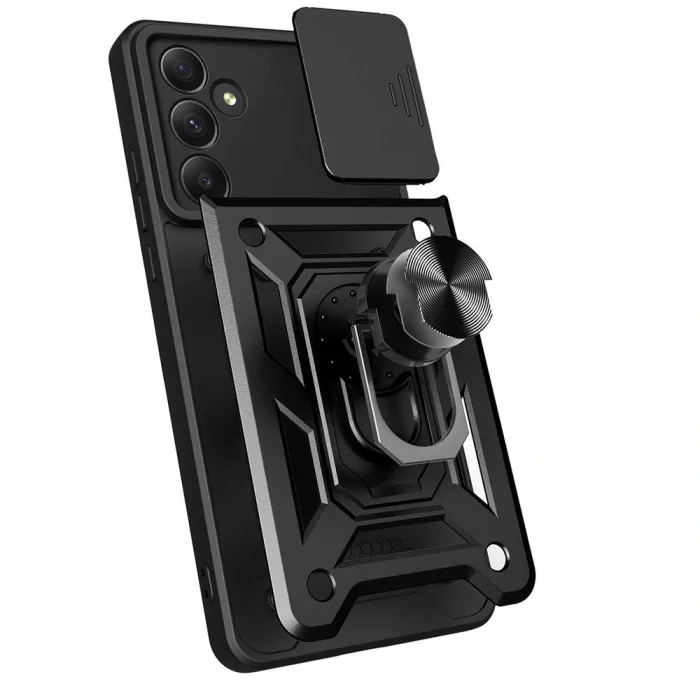 Samsung A55 Kılıf Magnetik Standlı Kamera Korumalı Sürgülü Vega Kapak