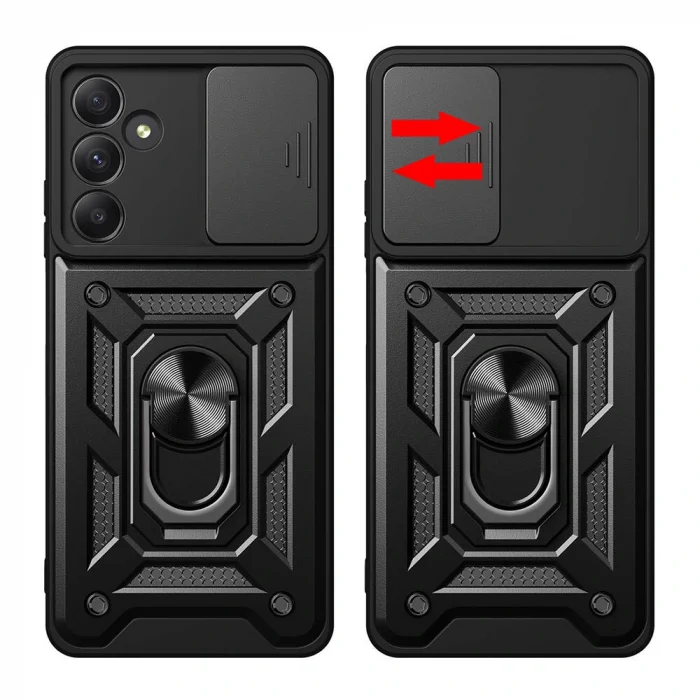 Samsung A55 Kılıf Magnetik Standlı Kamera Korumalı Sürgülü Vega Kapak