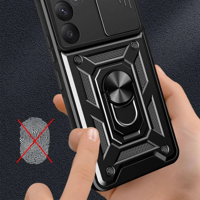 Samsung A55 Kılıf Magnetik Standlı Kamera Korumalı Sürgülü Vega Kapak