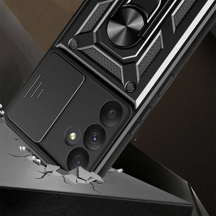 Samsung A55 Kılıf Magnetik Standlı Kamera Korumalı Sürgülü Vega Kapak