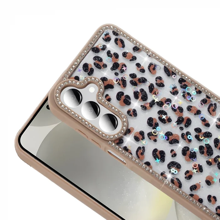 Samsung A55 Kılıf Taşlı ve Simli Tasarım Azra Kapak