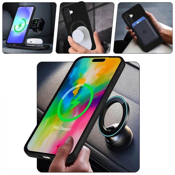 Samsung A56 Kılıf M-safe Şarj Özellikli Standlı Samara Kapak