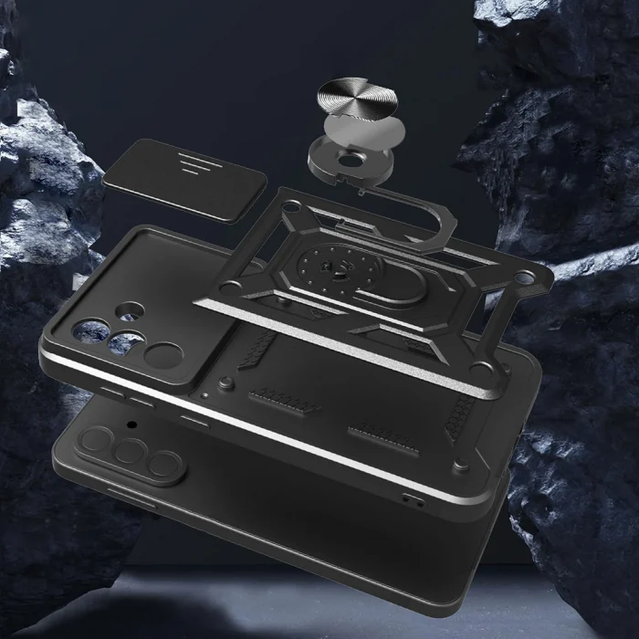 Samsung A56 Kılıf Magnetik Standlı Kamera Korumalı Sürgülü Vega Kapak