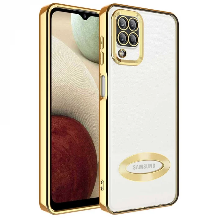 Samsung M12 Kılıf Kamera Korumalı Logo Gösteren  Omega Kapak