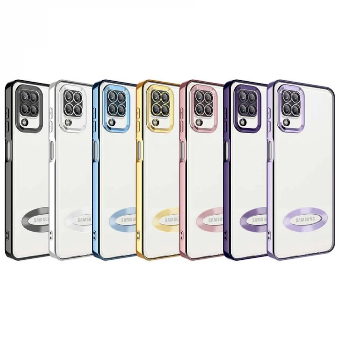 Samsung M12 Kılıf Kamera Korumalı Logo Gösteren Omega Kapak