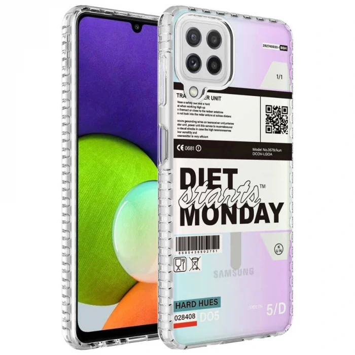 Samsung M32 Kılıf Airbag Kenarlı Renkli Desenli Silikon Elegans Kapak