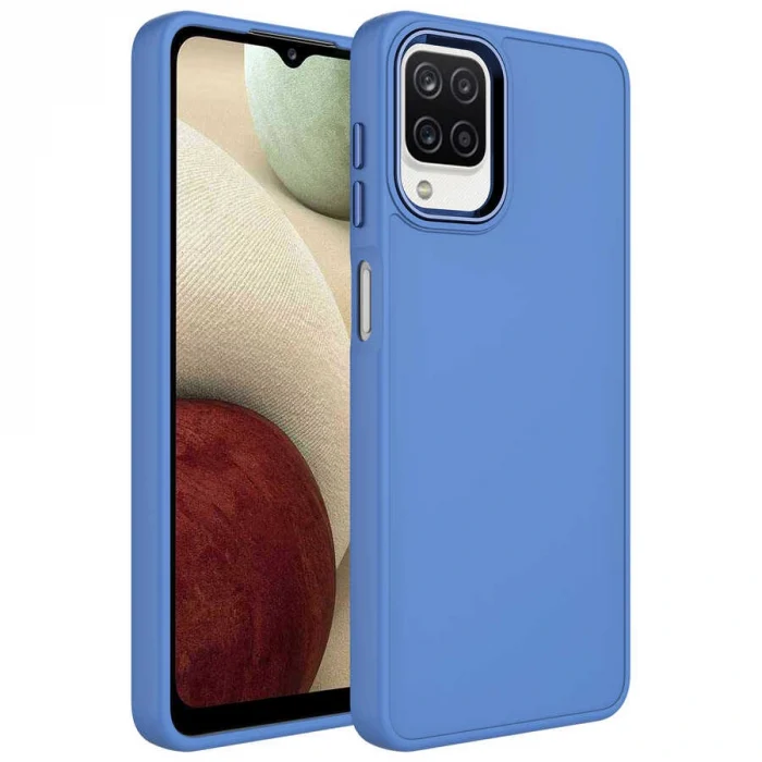 Samsung M32 Kılıf Metal Çerçeve ve Buton Tasarımlı Silikon Luna Kapak