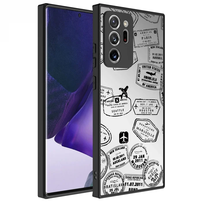 Samsung Note 20 Ultra Kılıf Aynalı Desenli Kamera Korumalı Parlak Mirror Kapak