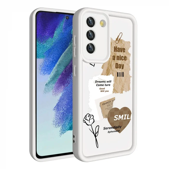 Samsung S21 FE Kılıf Kamera Korumalı Baskılı Arka Yüzey Klas Kapak