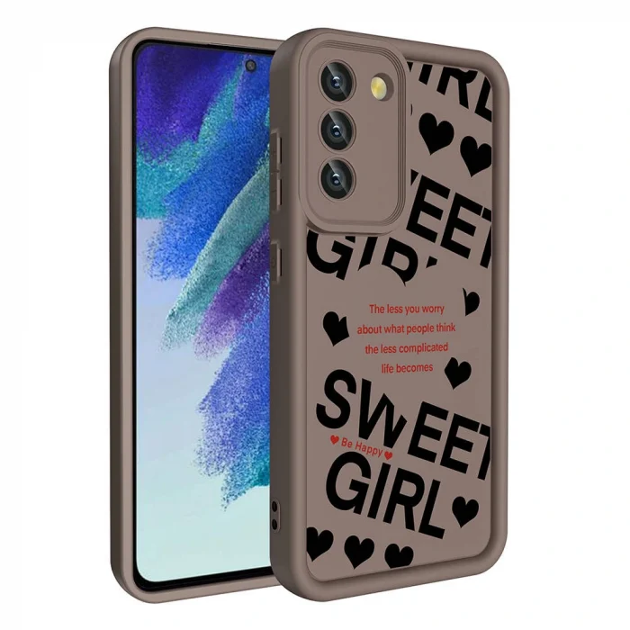 Samsung S21 FE Kılıf Kamera Korumalı Baskılı Arka Yüzey Klas Kapak