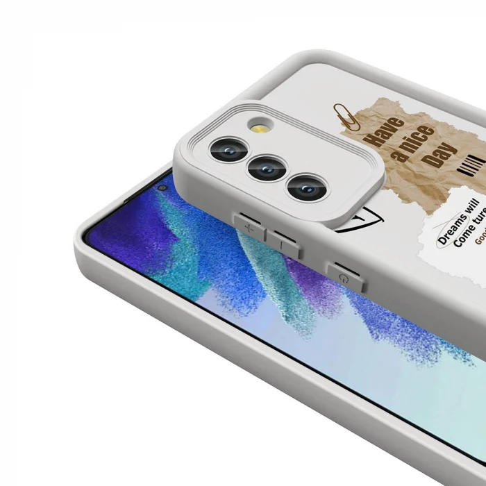 Samsung S21 FE Kılıf Kamera Korumalı Baskılı Arka Yüzey Klas Kapak